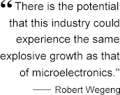 There is the potential that this industry could experience the same explosive growth as that of microelectronics.  Robert Wegeng