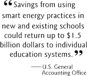 Savings from using smart energy practices in new and existing schools could return up to $1.5 billion dollars to individual education systems.